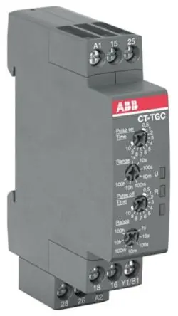 Produktfoto 1 von ABB CT-C Zeitrelais, DIN-Hutschiene 24 to 240 V ac 24V ac, 240 V ac, 0.05 s to 100 h, 2 Kont. 1, 1-poliger Umschalter