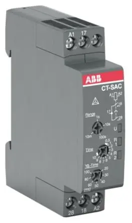 Produktfoto 1 von ABB CT-C Zeitrelais, DIN-Hutschiene 24 to 48 V dc 24V ac, 240 V ac, 0.05 s to 10 min, 2 Kont. 1
