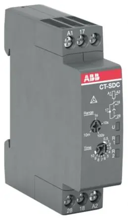 Produktfoto 1 von ABB CT-C Zeitrelais, DIN-Hutschiene 24 to 48 V dc 240V ac, 0.05 to 600 s, 2 Kont. 1