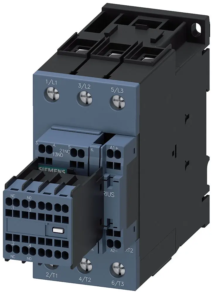 Produktfoto 1 von Siemens 3RT2 Schütz 110 V dc-Spule, 3-polig, 690V / 80 A 110 V dc 37 kW 2 Schließer/2 Öffner Motorsteuerung