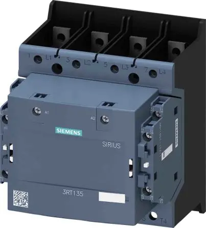 Siemens 3RT1 Schütz 250V ac-Spule, 4-polig, 690V / 200 A 250V ac 75 kW 4 Schließer Widerstandsbelastung 4-Hilfskontakte