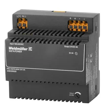 Produktfoto 1 von Weidmüller PRO INSTA DIN-Schienen Netzteil Geschalteter Modus 370 V dc, 264V ac Wechselstrom/Gleichstrom / 4 A 24V dc DC