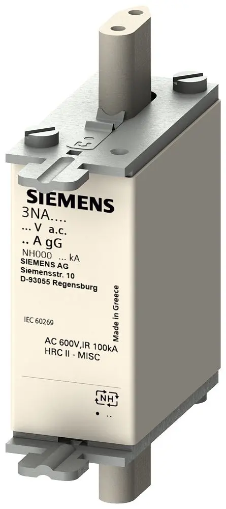 Produktfoto 1 von Siemens Sicherungseinsatz NH000, 690V / 2A, gG IEC 60269