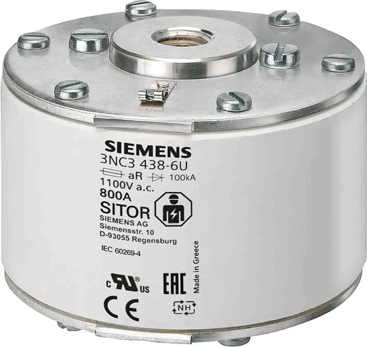 Produktfoto 1 von Siemens Kontaktesicherung für quadratische Körper, bündiges Ende Typ NH3, 1 kA 1 kV