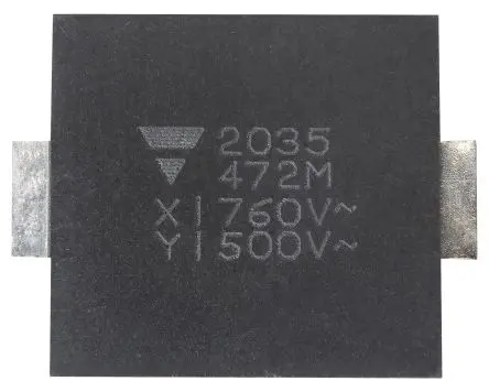 Produktfoto 1 von Vishay SMD Y1 SLCC Keramikkondensator, 2.2 nF, 760V ac, Y5U, Oberfläche, ±20 % 125 °C Scheibe