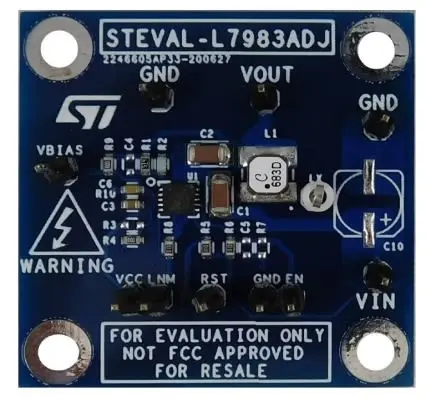 Produktfoto 1 von STMicroelectronics STEVAL Entwicklungskit, STEVAL-L7983ADJ Evaluationsplatine für Abwärts-Schaltnetzteil