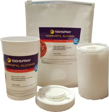Produktfoto 1 von Chemtronics Techspray Feucht Isopropanol, Weiß Tube, 150 x 200 mm, 100 pro Paket Tücher pro Packung