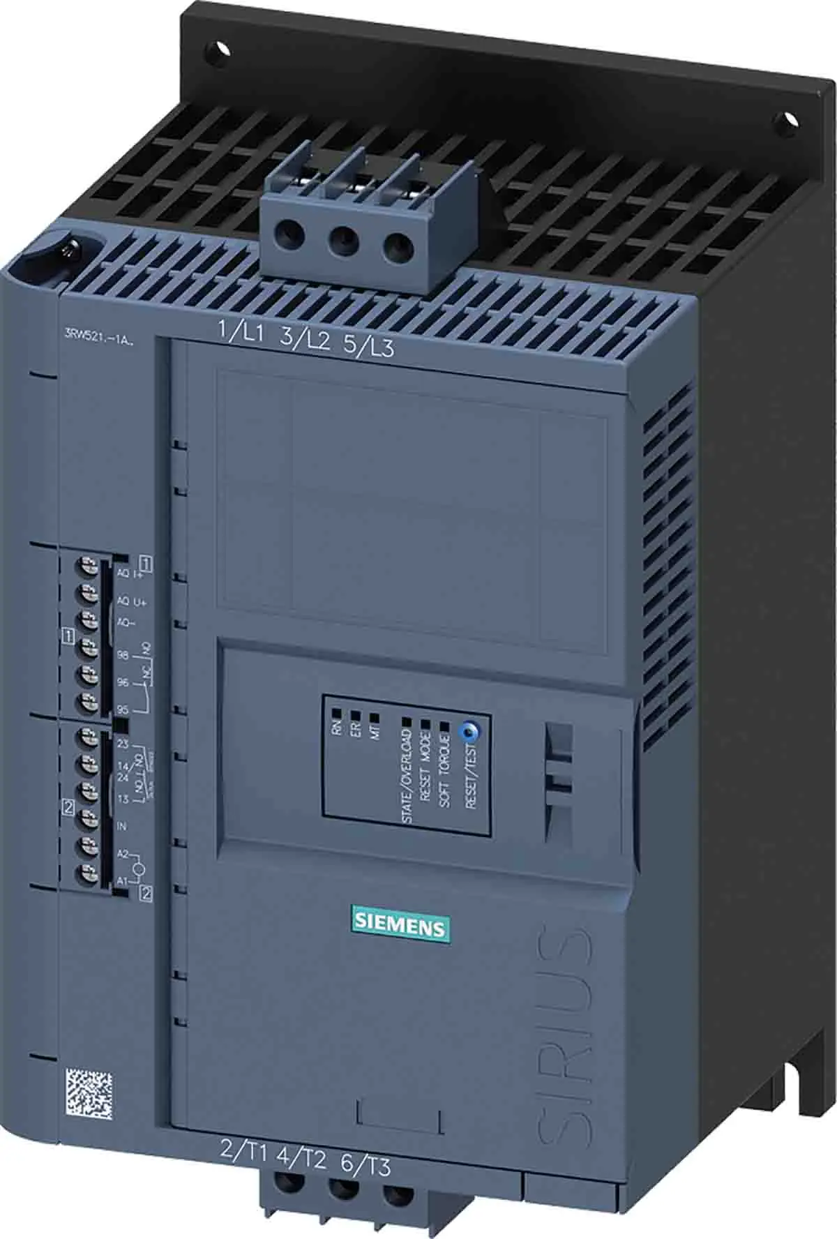 Produktfoto 1 von Siemens SIRIUS 3RW 3RW52 Sanftstarter 3-phasig 30 KW, 600 V AC / 32 A