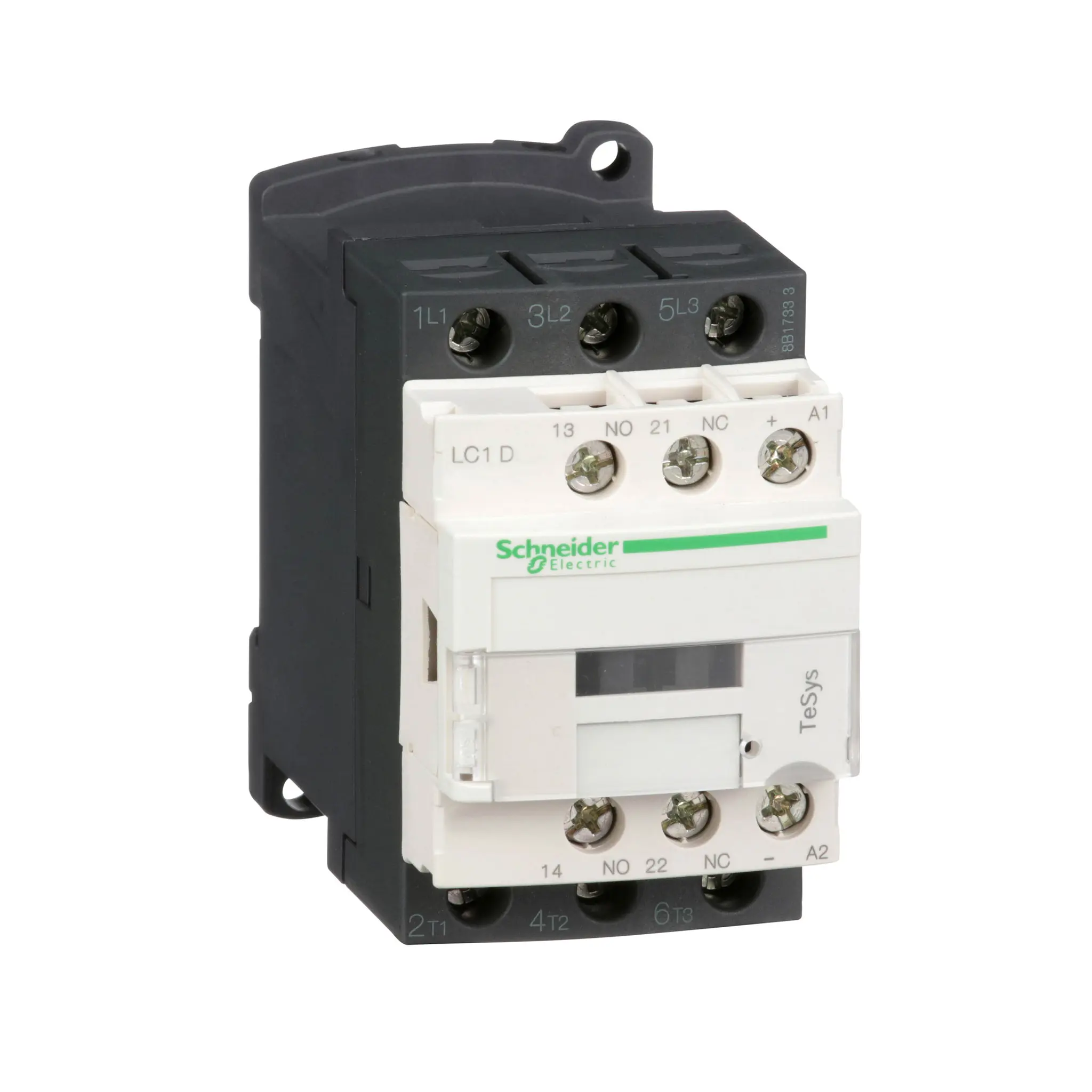 Produktfoto 1 von Schneider Electric TeSys D Schütz 24 V dc-Spule, 3-polig, 440V / 12 A 24 V dc 7.5 kW 1 Schließer/1 Öffner Umkehrend
