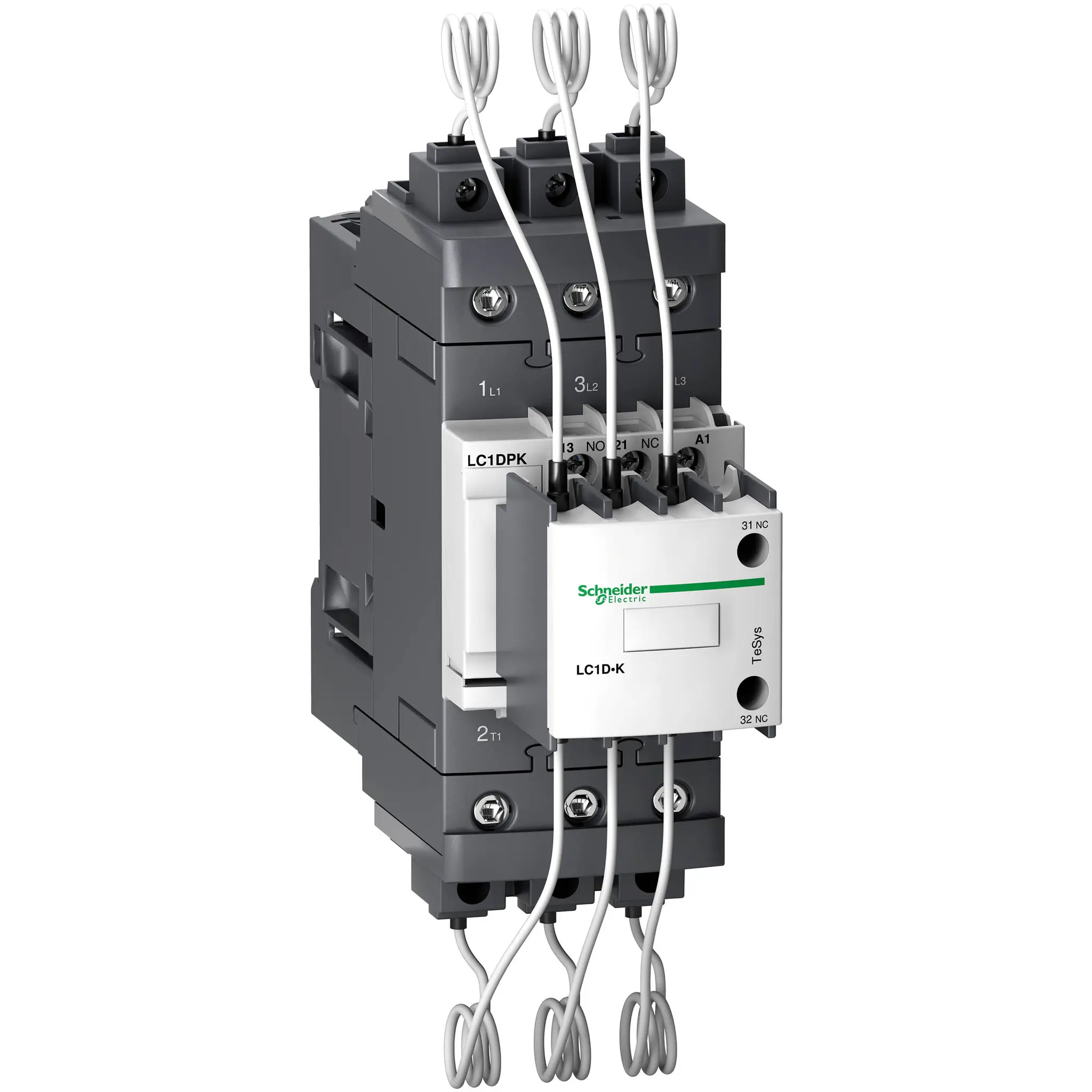 Produktfoto 1 von Schneider Electric TeSys D Leistungsschütz 230 V ac-Spule, 3 -polig 2 Öffner + 1 Schließer Schalten von Kondensatoren