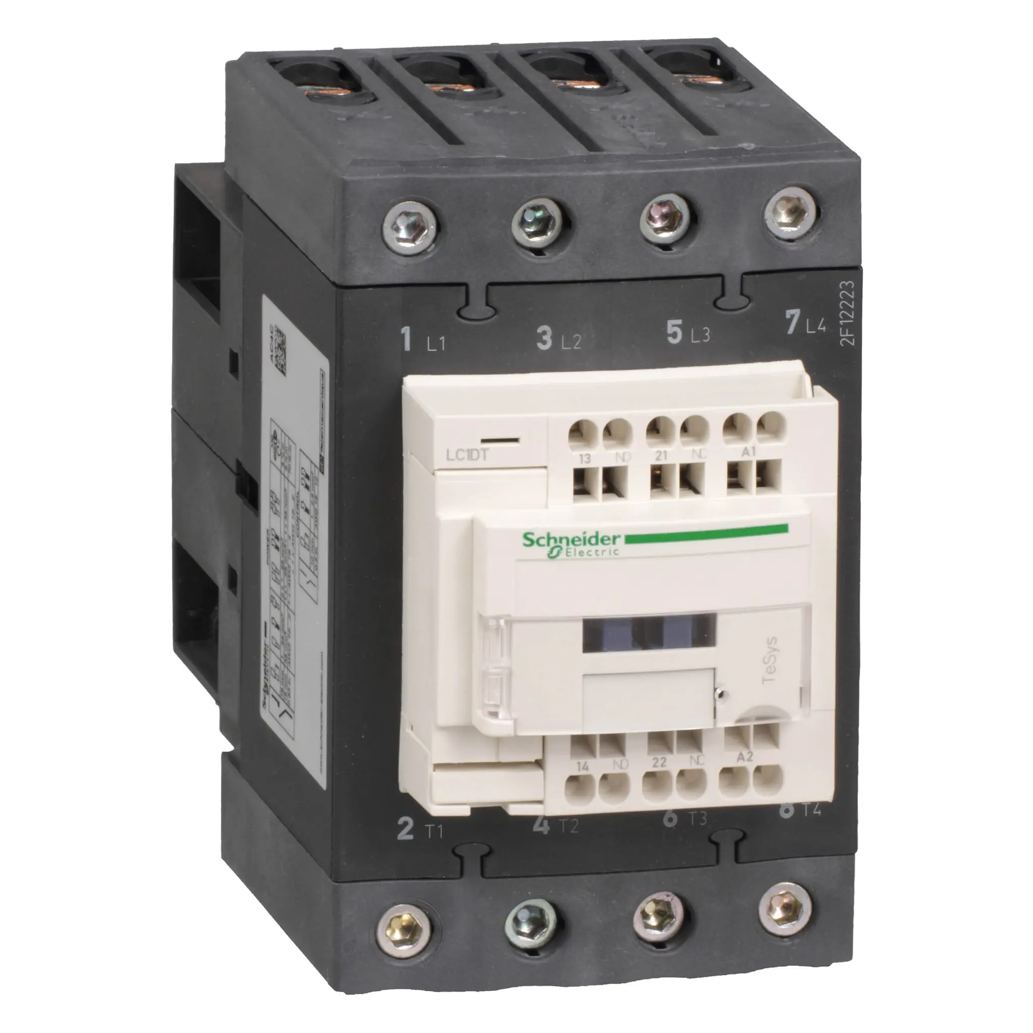 Produktfoto 1 von Schneider Electric TeSys D Schütz 24 V dc-Spule, 4-polig, 690V / 80 A 24 V dc 1 Schließer/1 Öffner Umkehrend