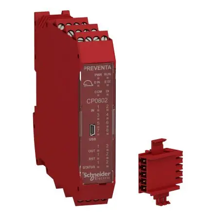 Produktfoto 1 von Schneider Electric Preventa Sicherheitssteuerung 8 Eingänge / 2 Ausgänge 24V dc LED Kat. 4