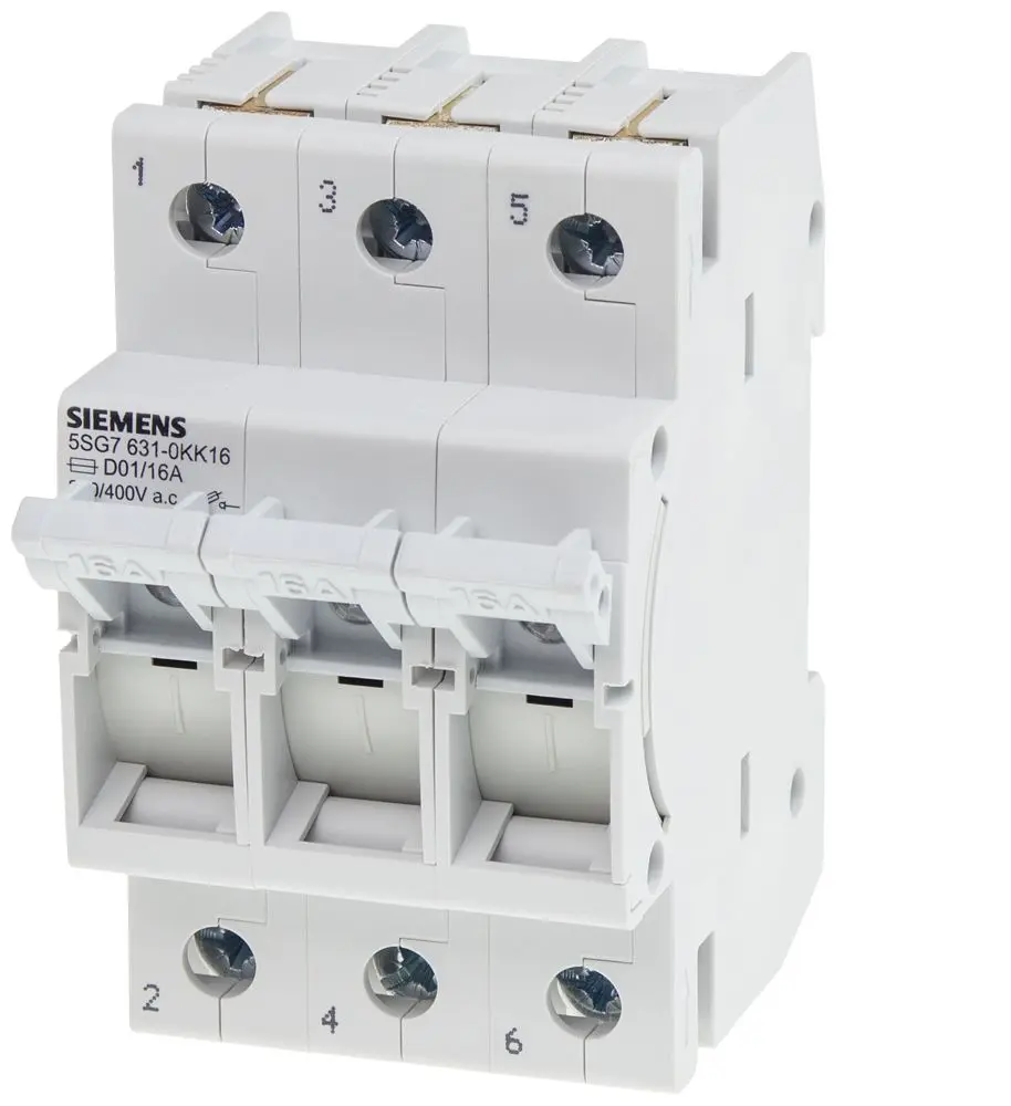 Produktfoto 1 von Siemens 5SG Sicherungsschalter-Trennschalter / 3-polig 16 A Umschlossen, D01 Sicherungsgröße