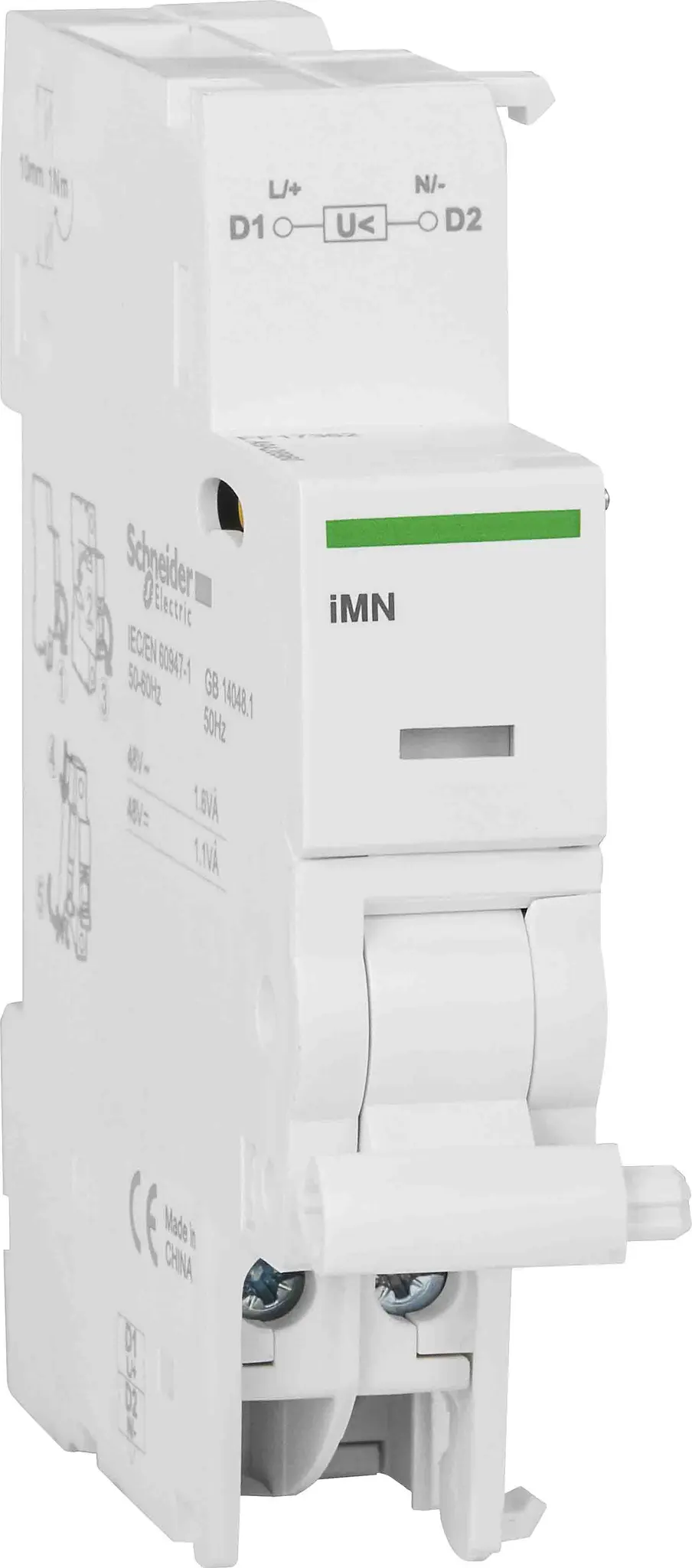 Produktfoto 1 von Schneider Electric 48V ac/dc Acti9 IMN Geräteschutzschalter Unterspannungsauslöser