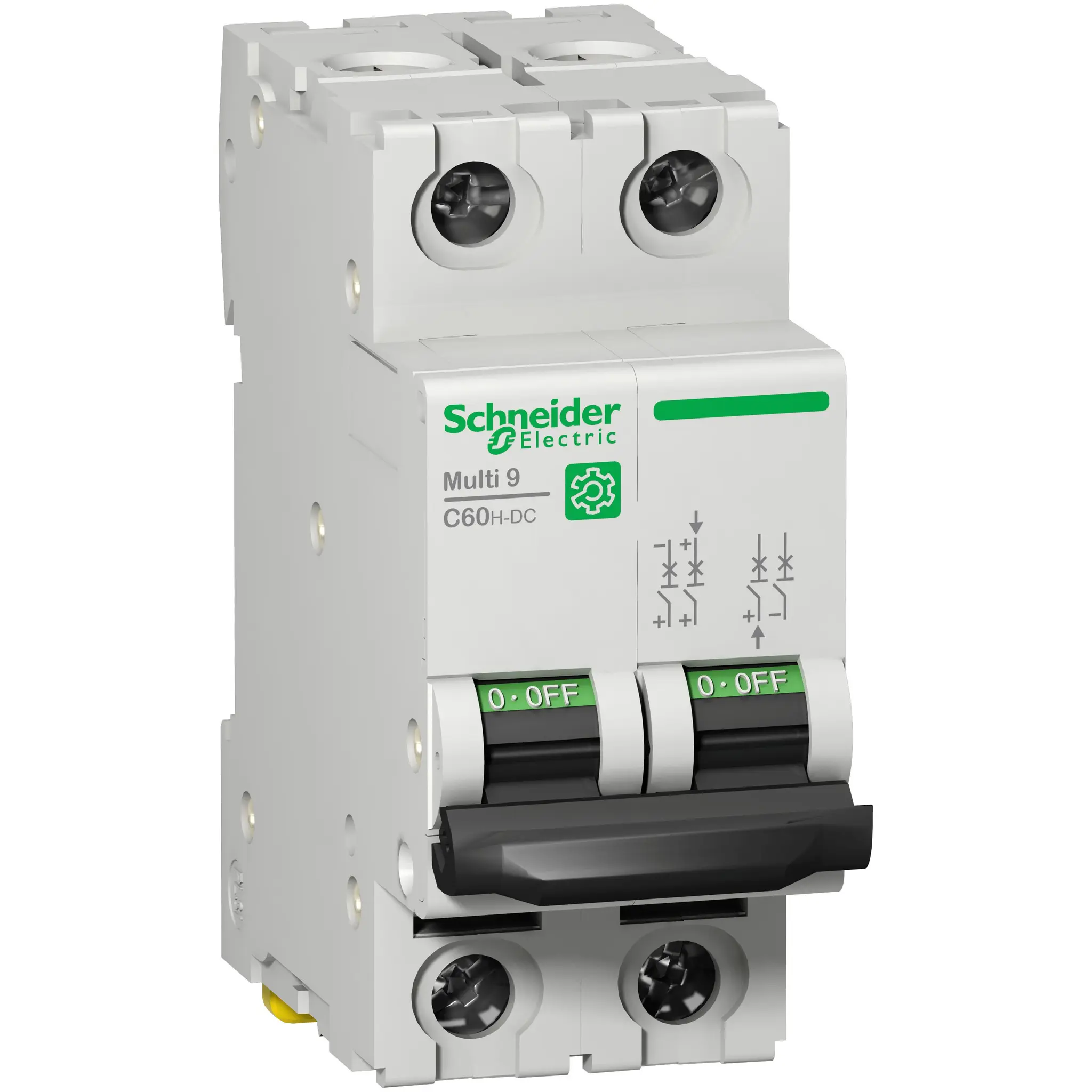 Produktfoto 1 von Schneider Electric C60H-DC Miniaturüberlastschalter Typ C, Pol 2-polig 63 A, Abschaltvermögen 20 kA Multi9