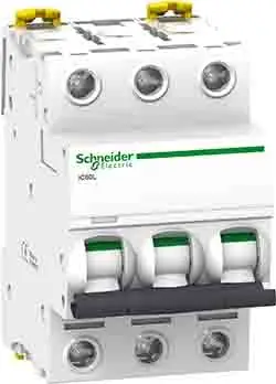 Produktfoto 1 von Schneider Electric A9F9 Miniaturüberlastschalter Typ C, Pol 3-polig 1 A 400 V ac, Abschaltvermögen 15000 A Acti9 180 V