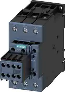 Produktfoto 1 von Siemens Schütz 20/33 V ac/dc-Spule, 3-polig / 80 A 37 kW 2 Öffner/2 Schließer Umkehrend