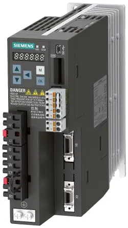 Produktfoto 1 von Siemens Servoantrieb, 3-phasig, 380V, 480 V / 3.6A 0.4 kW, L: 180 mm B: 60 mm T: 200 mm