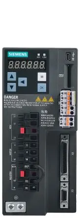 Produktfoto 1 von Siemens Servoantrieb, 3-phasig, 380V, 480 V / 9A 1 kW, L: 180 mm B: 80 mm T: 200 mm