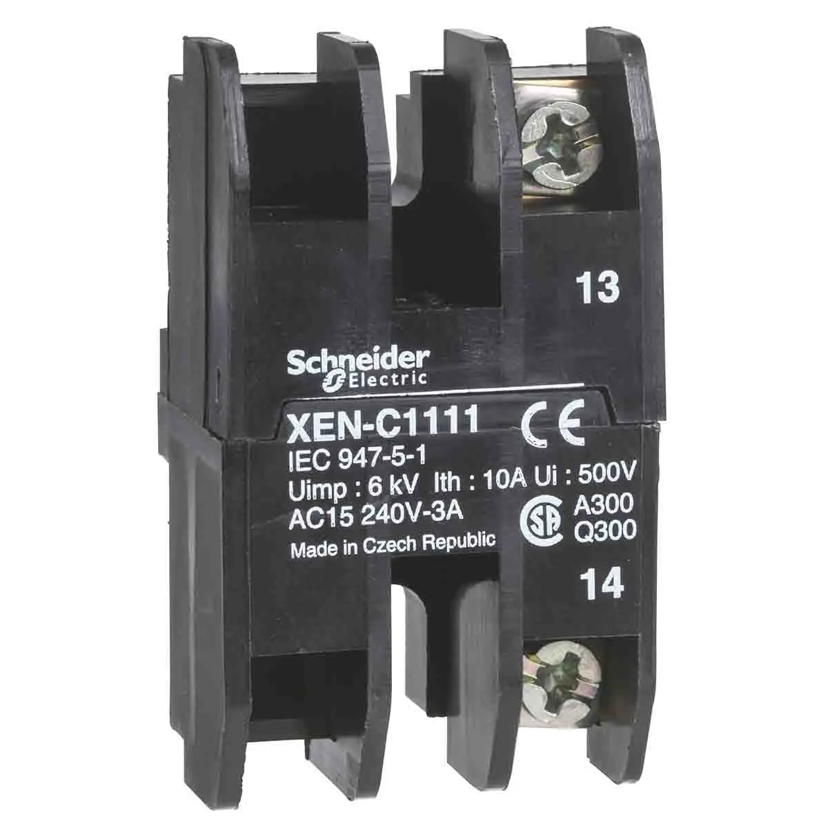 Produktfoto 1 von Schneider Electric XENC Kontaktblock 1 Öffner 240V Schraubanschluss