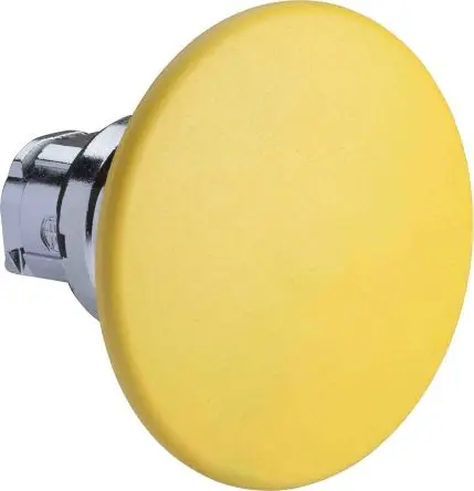 Produktfoto 1 von Schneider Electric Harmony Drucktastenkopf Ø 22 mm, Gelb Federrückstellung Glatt Pilzkopf Metall, IP66