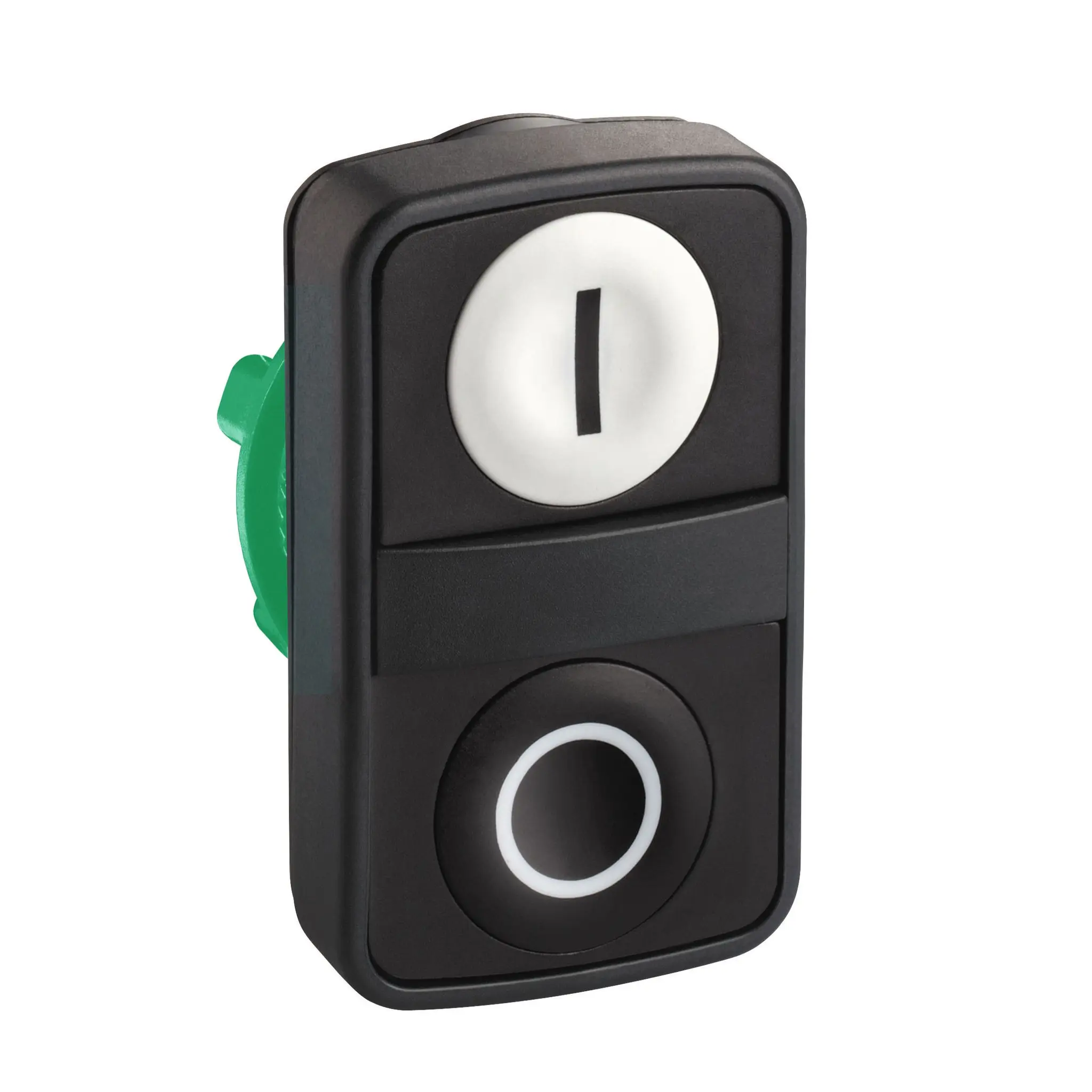 Produktfoto 1 von Schneider Electric ZB5 Drucktastenkopf Ø 22 mm, Schwarz, Weiß Federrückstellung Rechteckig Rechteckig Kunststoff, IP66