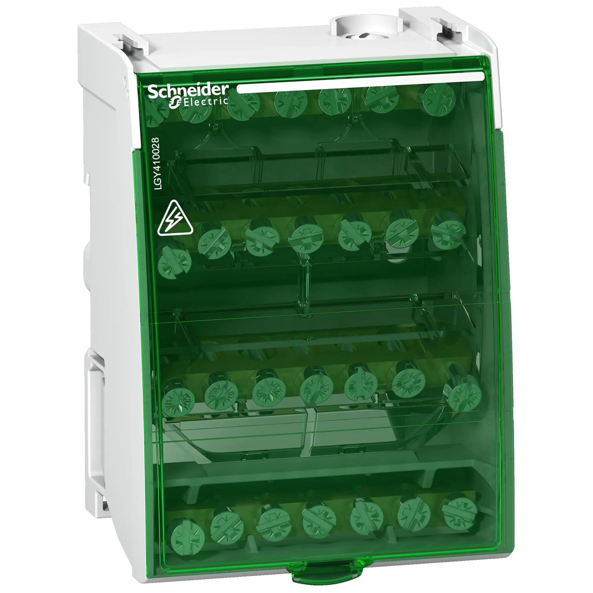 Produktfoto 1 von Schneider Electric Verteilerblock 7-polig / 230 V 100A, Metall, Kunststoff Weiß