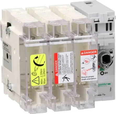Produktfoto 1 von Schneider Electric TeSyS GS Sicherungsschalter-Trennschalter / 3-polig 100 A 100A, 22 x 58 mm Sicherungsgröße, 3 phasig