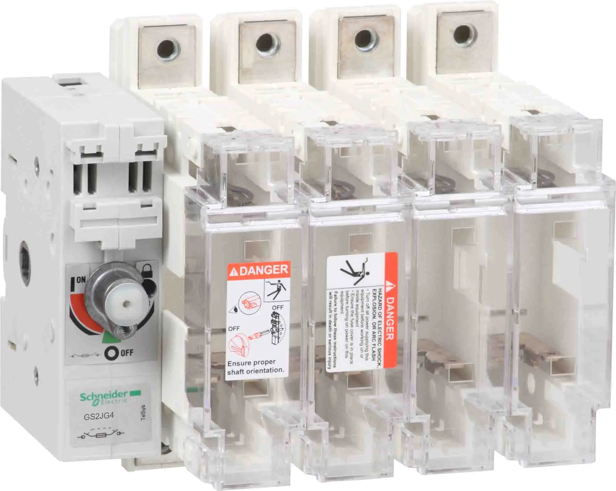 Produktfoto 1 von Schneider Electric GS2J Sicherungstrennschalter 4-polig, 100A, 100A, 4 Schließer, TeSys, 22 x 58mm Sicherungsgröße