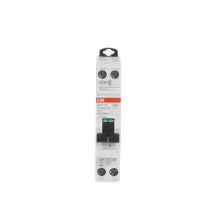 Produktfoto 1 von ABB S200C Miniaturüberlastschalter Typ C, Pol 2-polig 10A 240V ac, Abschaltvermögen 6 kA S200C