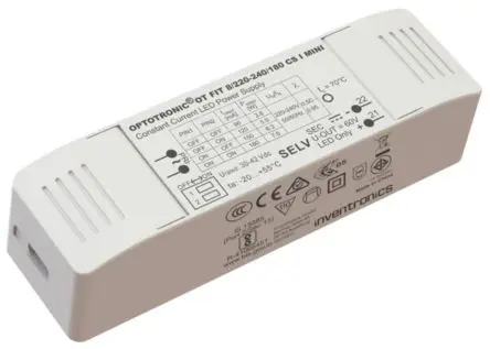 Produktfoto 1 von Inventronics LED-Treiber, 8 W 220V, 240 V LED-Treiber 180mA, Ausgang 42V Nicht dimmbar