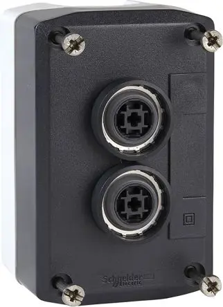 Produktfoto 1 von Schneider Electric Federrückstellung Harmony Drucktaste-Steuerstation 1 Schließer/1 Öffner Weiß, Schwarz Polycarbonat,