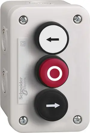 Produktfoto 1 von Schneider Electric Federrückstellung Harmony Drucktaste-Steuerstation 1 CO/1 CO/1 NC Weiß, Schwarz, Rot ABS, IP54, 3