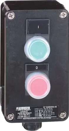 Produktfoto 1 von Schneider Electric Start-Stopp-Funktion XAWG Drucktaste-Steuerstation 1 Schließer/1 Öffner Grün, Rot Metall, IP65, 2 GFK