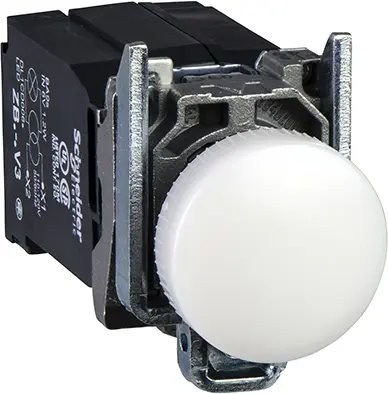 Produktfoto 1 von Schneider Electric Meldeleuchte, vollständig XB4, Harmony XB4 110 → 120V Weiß, Ausschnitt-Ø 22mm