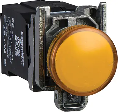 Produktfoto 1 von Schneider Electric Meldeleuchte, vollständig XB4, Harmony XB4 400V Orange, Ausschnitt-Ø 22mm Universal-LED