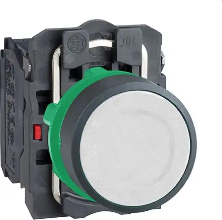 Produktfoto 1 von Schneider Electric XB5 Druckschalter Weiß Federrückstellung Ø 22 mm, 1-poliger Umschalter / 10A 600 V dc 600 V ac, IP66,