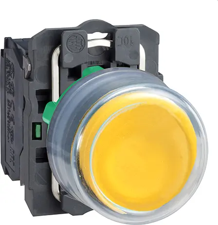 Produktfoto 1 von Schneider Electric XB5 Druckschalter Gelb Gleitschalter Panel Ø 22 mm, SPST 600 V ac, IP66, IP40
