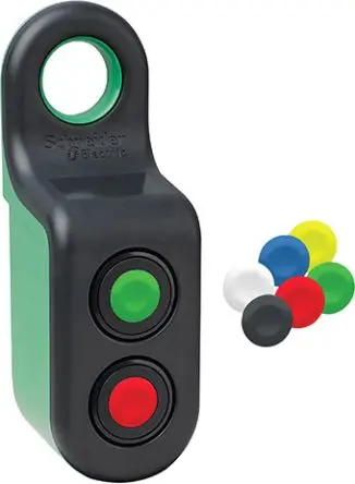 Produktfoto 1 von Schneider Electric Federrückstellung Harmony Drucktaste-Steuerstation Kunststoff, IP65, 2 Kunststoff Schwarz Ø 22 mm