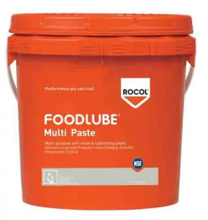 Produktfoto 1 von Rocol Rocol Foodlube Multipaste Synthetik Fett Weiß Lebensmittelsicher -30 °C bis 450 °C, Eimer 5 kg