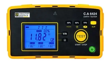 Produktfoto 1 von Chauvin Arnoux CA 6424 LCD Erdungs- und Erdungswiderstandsprüfgerät, bis 50 kΩ CAT IV 600V
