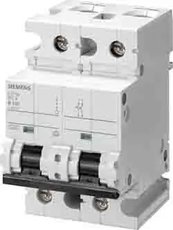 Produktfoto 1 von Siemens 5SP4 Miniaturüberlastschalter Typ C, Pol 2-polig 125 A 400 V ac, Abschaltvermögen 10 kA SENTRON