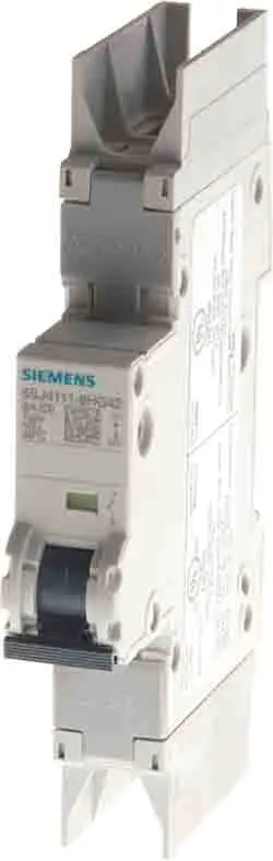 Produktfoto 1 von Siemens 5SJ4 Miniaturüberlastschalter Typ C, Pol 1-polig 6 A 400 V ac, Abschaltvermögen 14 kA SENTRON 60 V dc