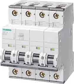 Produktfoto 1 von Siemens 5SY7 Miniaturüberlastschalter Typ B, Pol 3-polig 63 A 400 V ac, Abschaltvermögen 5 kA SENTRON