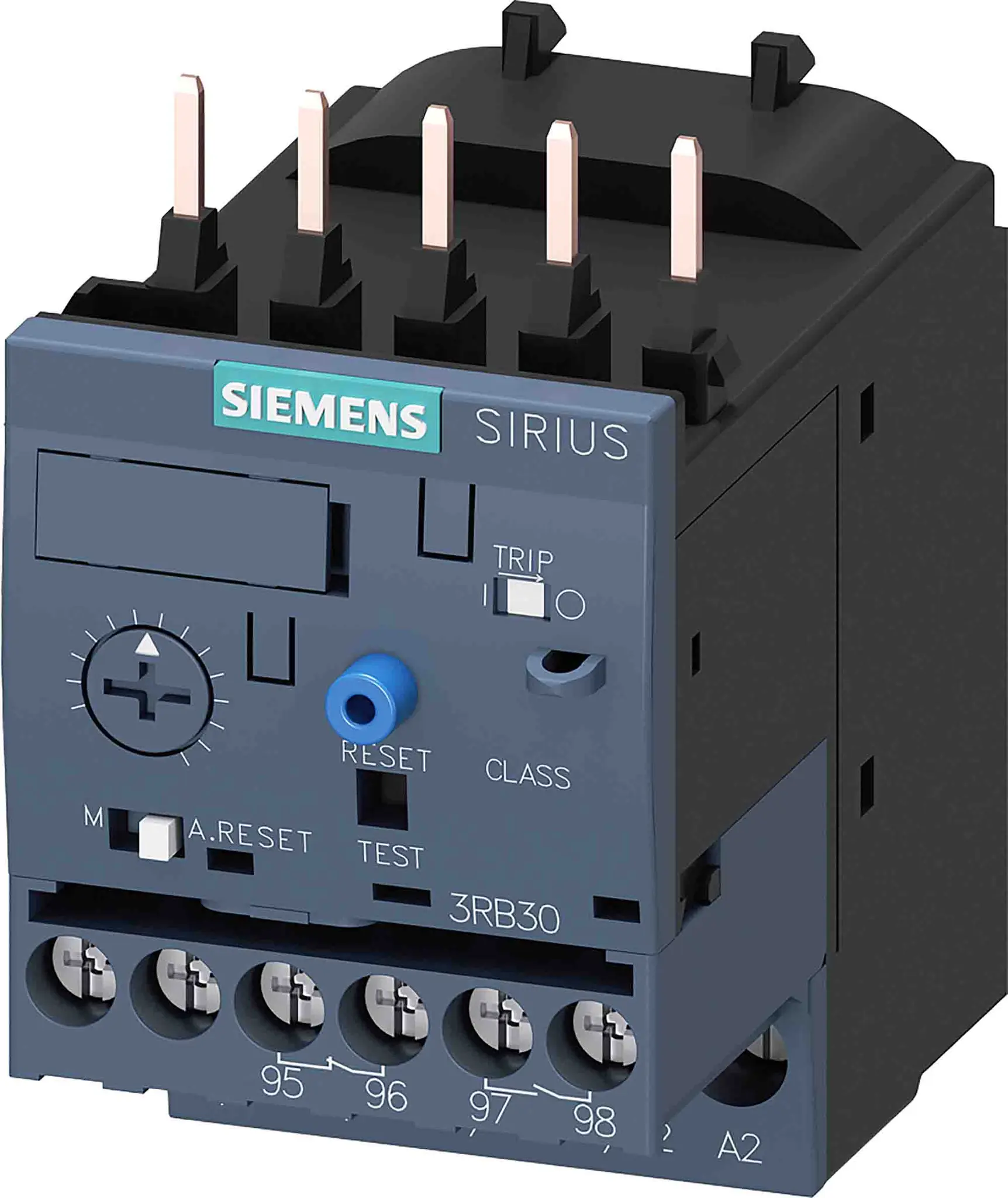 Produktfoto 1 von Siemens 3RB Überlastrelais, / 4 to 16 A 1 Schließer/1 Öffner / 16 A, 79 mm x 45 mm