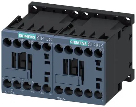 Produktfoto 1 von Siemens 3RH2 Hilfsschütz / 3 A 24V dc 2 Schließer/2 Öffner 8-Hilfskontakte