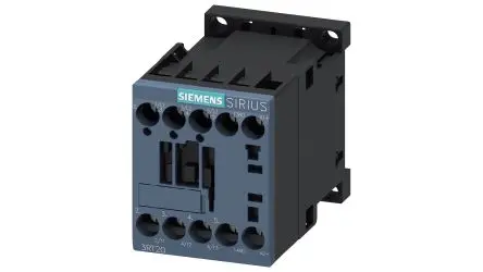 Produktfoto 1 von Siemens 3RT2 Schütz 24V ac-Spule, 3-polig, 690V / 6.7 A 24V 4 kW 1 Öffner Motorsteuerung, Umkehrend 1-Hilfskontakte