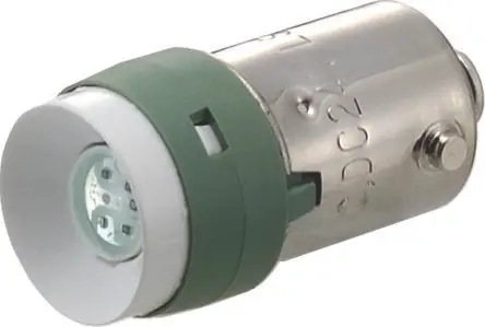 Produktfoto 1 von Idec Leuchtmelder Grün Multichip, 12V, Ø 10.6 mm x 20.8 mm, Sockel BA9 200mcd