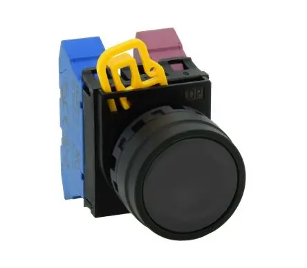 Produktfoto 1 von Idec YW1B Drucktastenkopf Ø 22 mm, Schwarz wartungsfrei Rund Rund Kunststoff, IP67