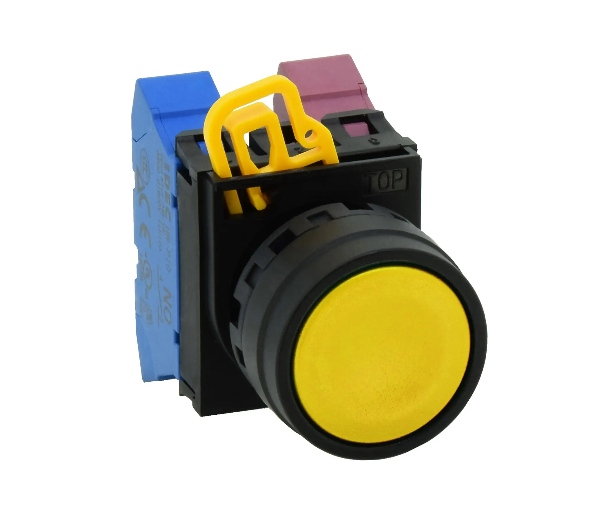 Produktfoto 1 von Idec YW1B Drucktastenkopf Ø 22 mm, Schwarz Tastend Rund Rund Kunststoff, IP69